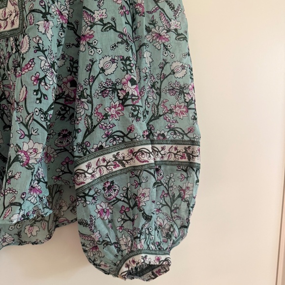 ISABLE MARANT GAYLE FLORAL PRINT TIE-NECK BLOUSE IN GRÜN - size 36 (US 4/6) - Picture 8 of 13